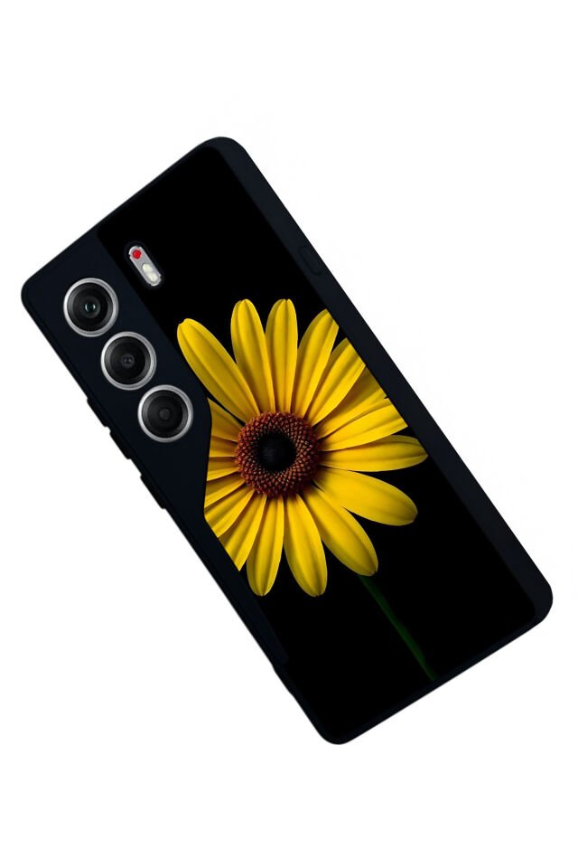 Tecno Camon 40 Uyumlu Papatya Tasarımlı Glossy Premium Kılıf