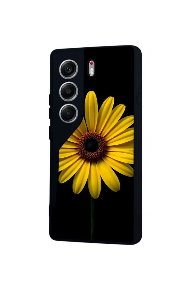 Tecno Camon 40 Uyumlu Papatya Tasarımlı Glossy Premium Kılıf