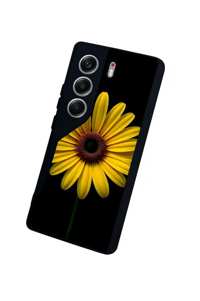 Tecno Camon 40 Uyumlu Papatya Tasarımlı Glossy Premium Kılıf