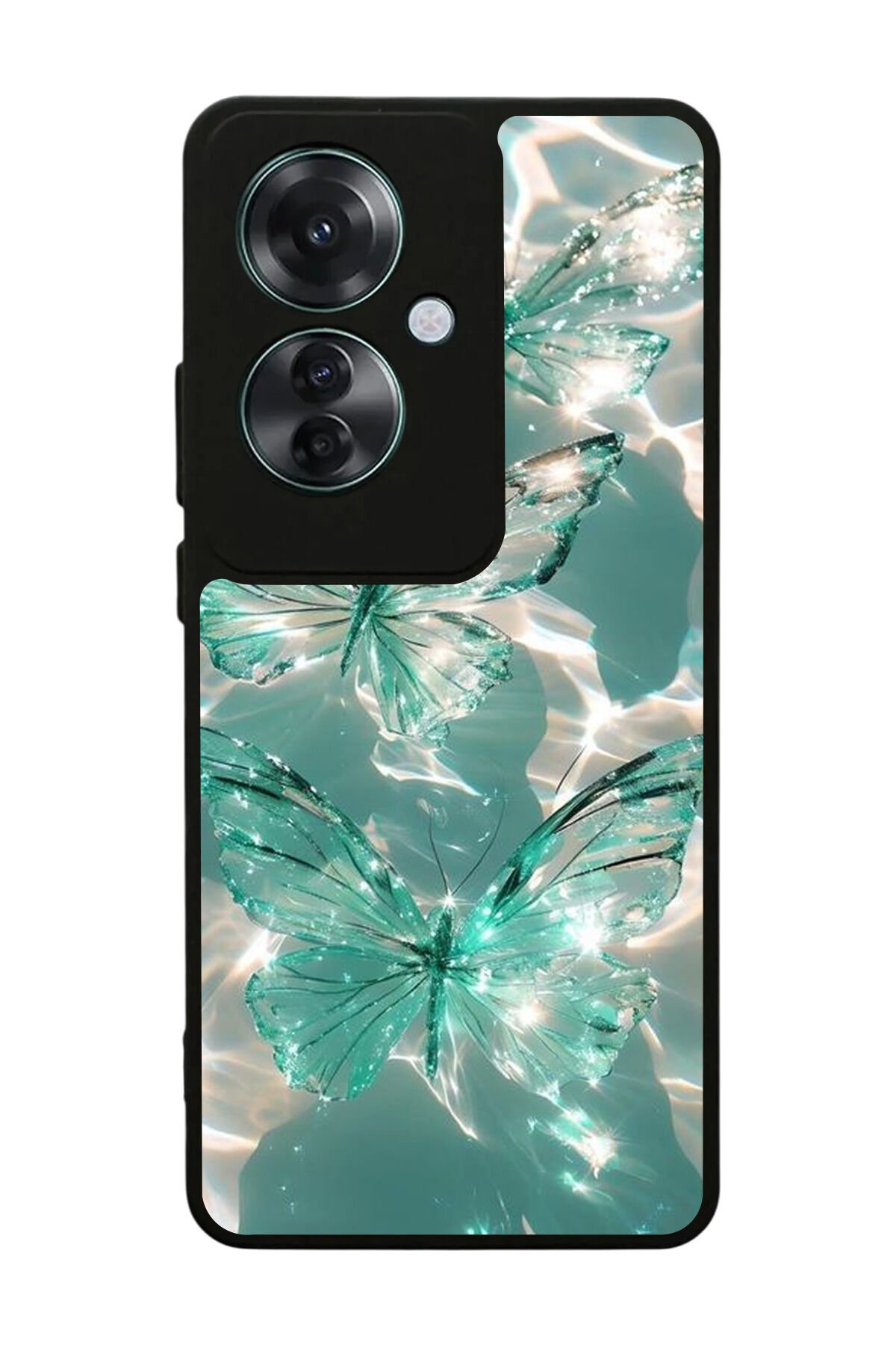 Oppo Reno 11F Uyumlu Kelebek Tasarımlı Glossy Premium Kılıf