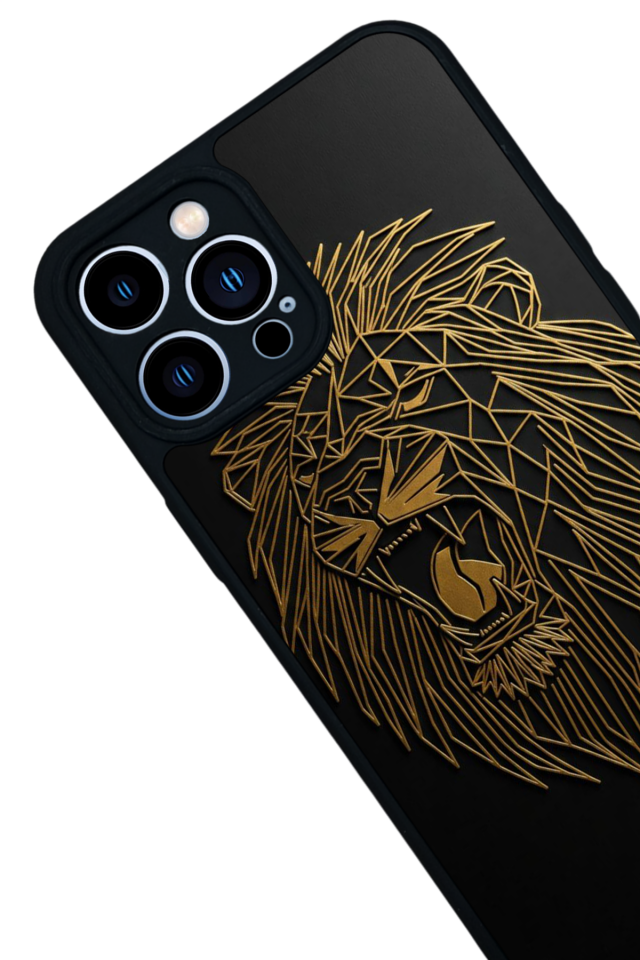 iPhone 12 Pro Max Uyumlu Aslan Tasarımlı Glossy Premium Kılıf