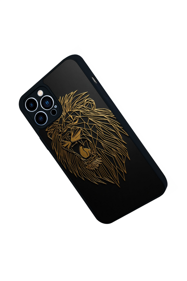iPhone 12 Pro Max Uyumlu Aslan Tasarımlı Glossy Premium Kılıf
