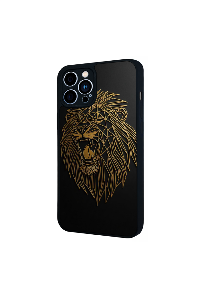 iPhone 12 Pro Max Uyumlu Aslan Tasarımlı Glossy Premium Kılıf