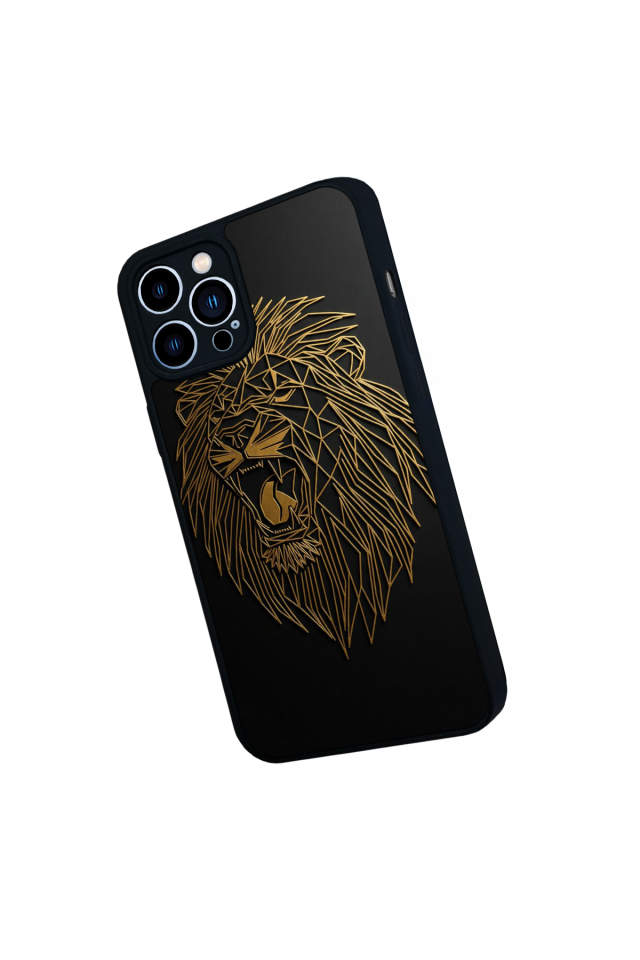 iPhone 12 Pro Max Uyumlu Aslan Tasarımlı Glossy Premium Kılıf