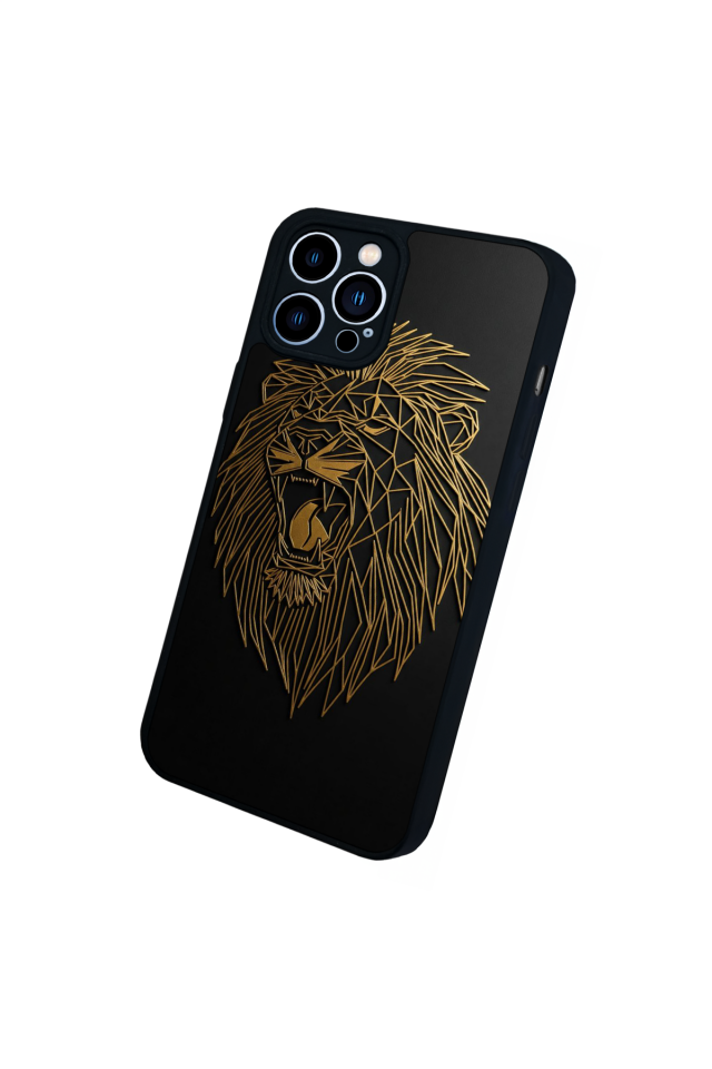 iPhone 12 Pro Max Uyumlu Aslan Tasarımlı Glossy Premium Kılıf