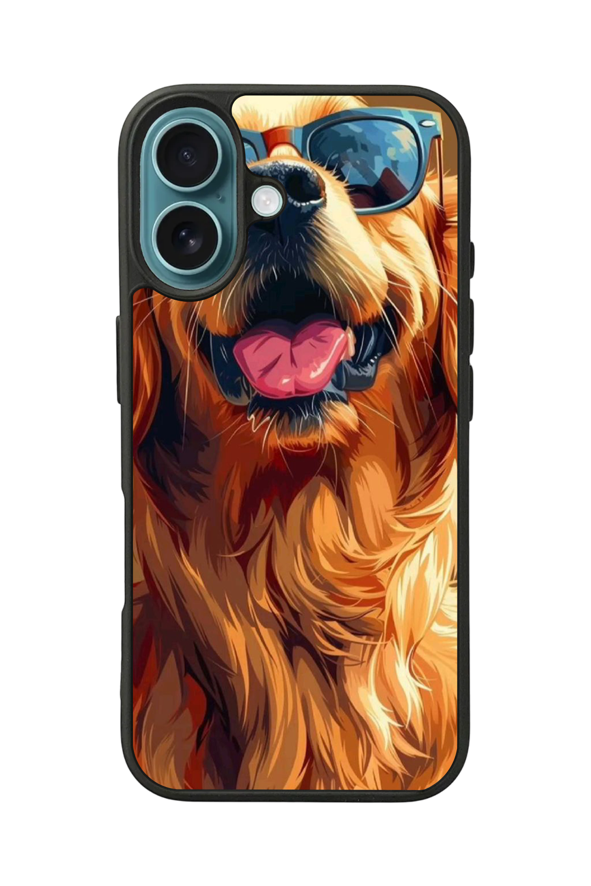 iPhone 16 Plus Uyumlu Golden Kopek Tasarımlı Glossy Premium Kılıf