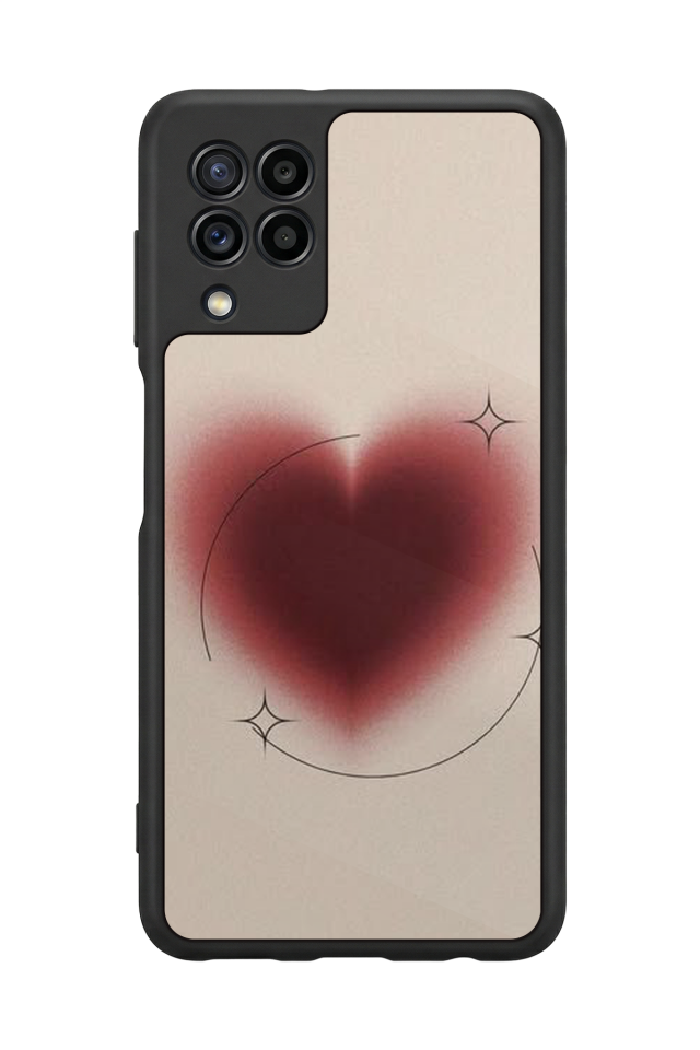 Samsung Galaxy M32 Uyumlu Kalp Love Tasarımlı Glossy Premium Kılıf