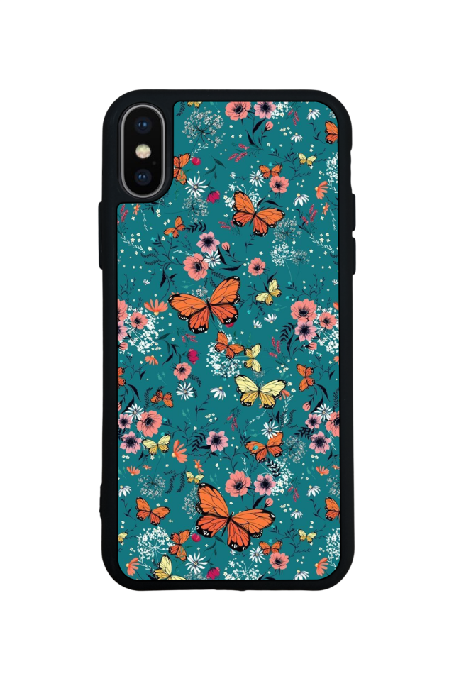 iPhone X/ XS Uyumlu Kelebek Tasarımlı Glossy Premium Kılıf