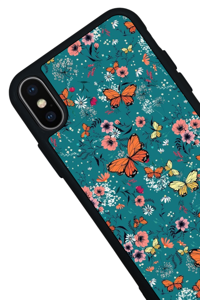 iPhone X/ XS Uyumlu Kelebek Tasarımlı Glossy Premium Kılıf