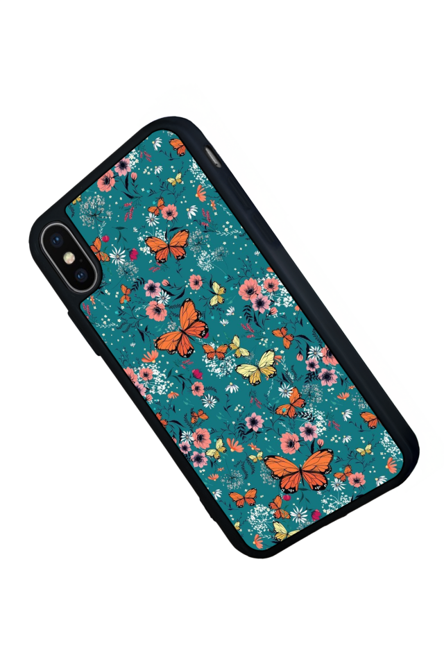 iPhone X/ XS Uyumlu Kelebek Tasarımlı Glossy Premium Kılıf