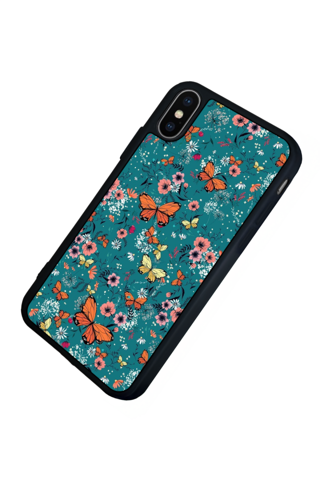 iPhone X/ XS Uyumlu Kelebek Tasarımlı Glossy Premium Kılıf