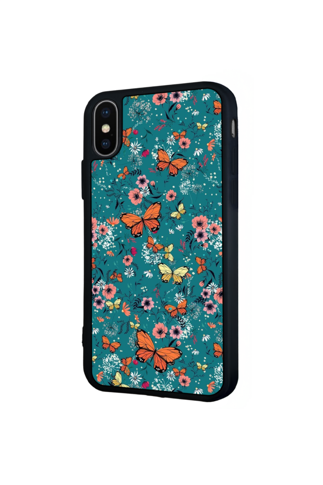 iPhone X/ XS Uyumlu Kelebek Tasarımlı Glossy Premium Kılıf