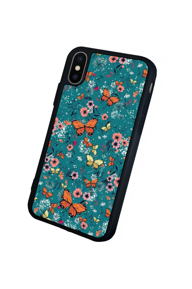 iPhone X/ XS Uyumlu Kelebek Tasarımlı Glossy Premium Kılıf