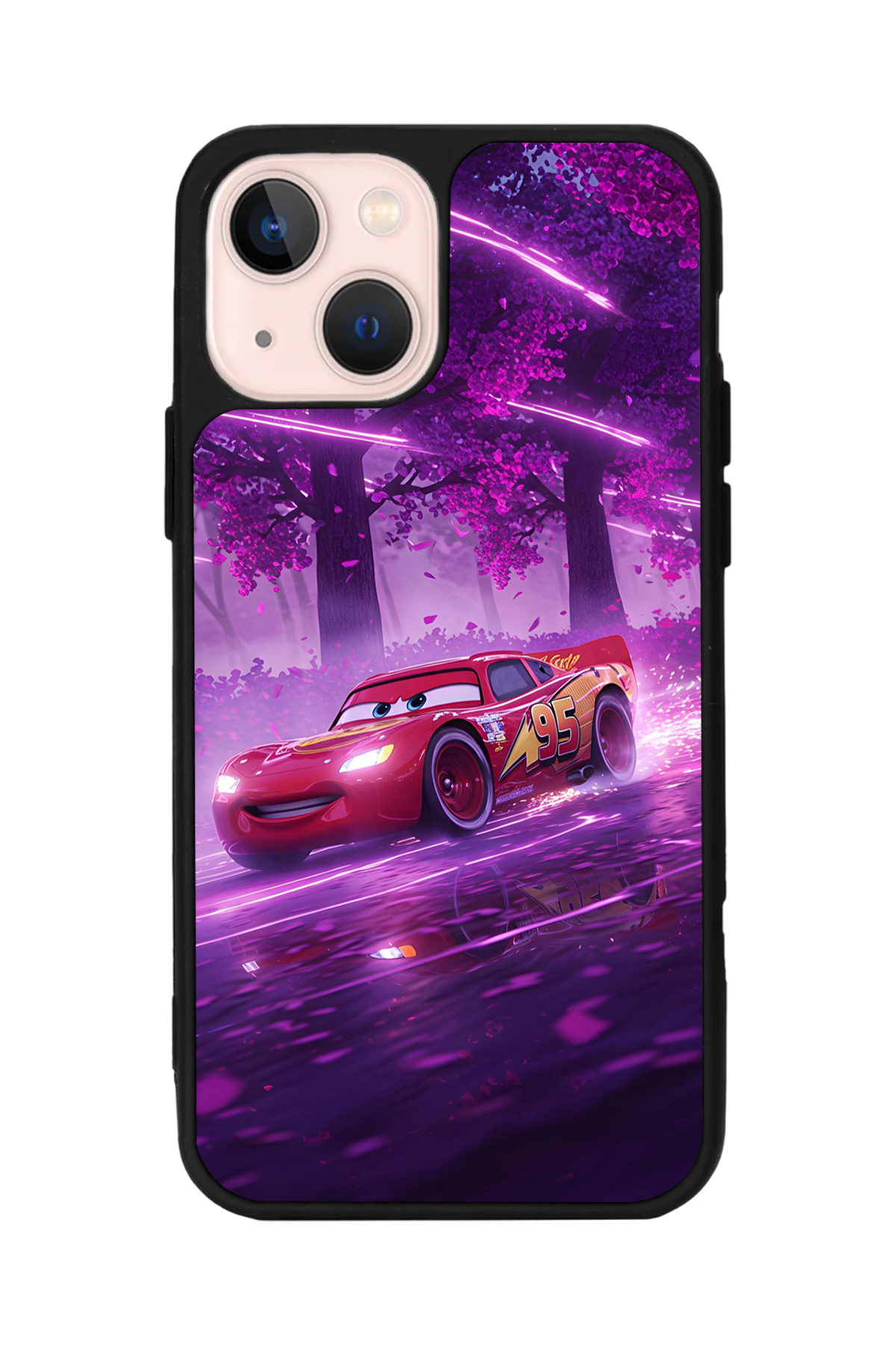 iPhone 15 Uyumlu Şimsek McQueen Tasarımlı Glossy Premium Kılıf