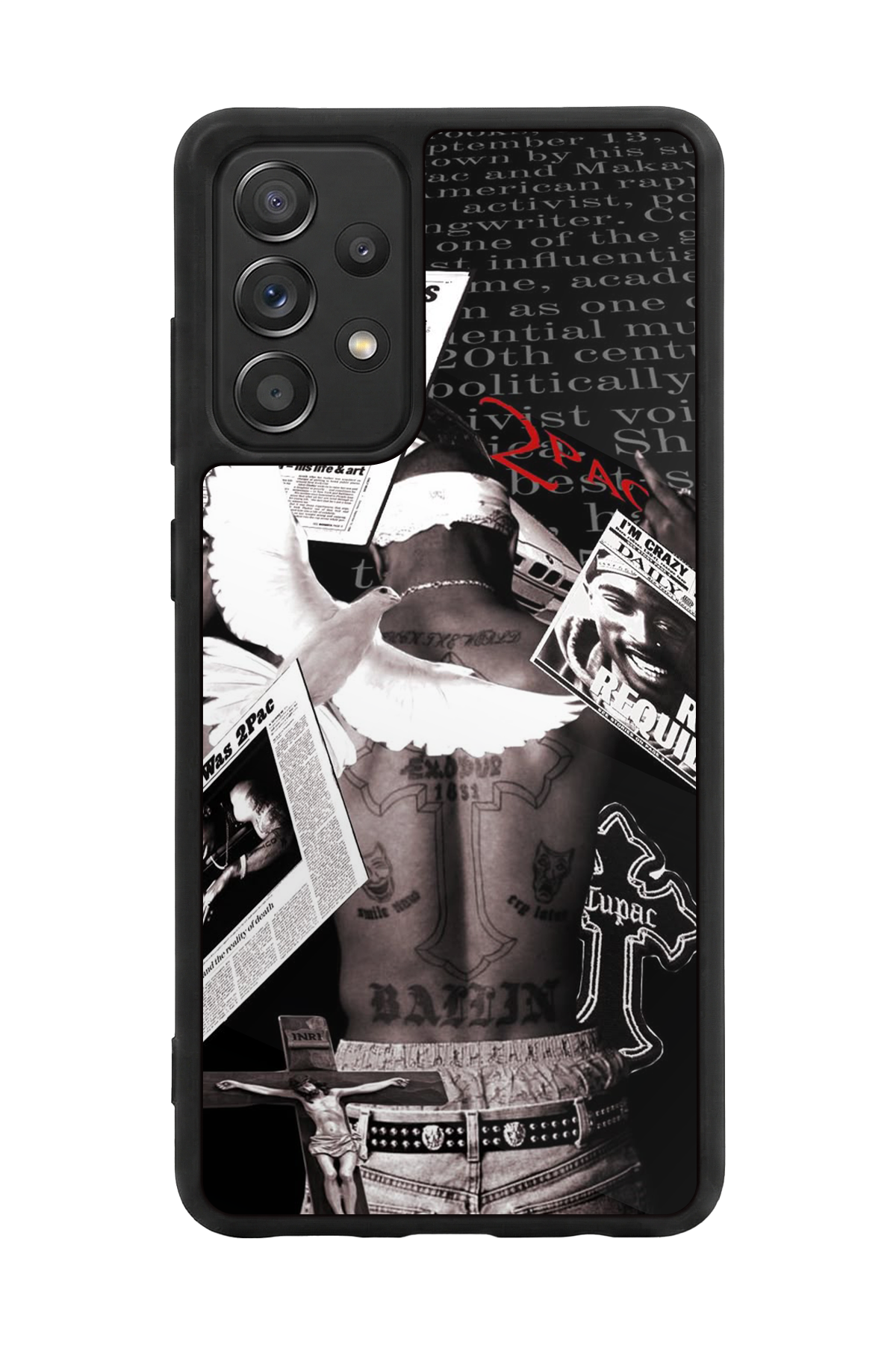 Samsung Galaxy A72 Uyumlu Tupac Tasarımlı Glossy Premium Kılıf