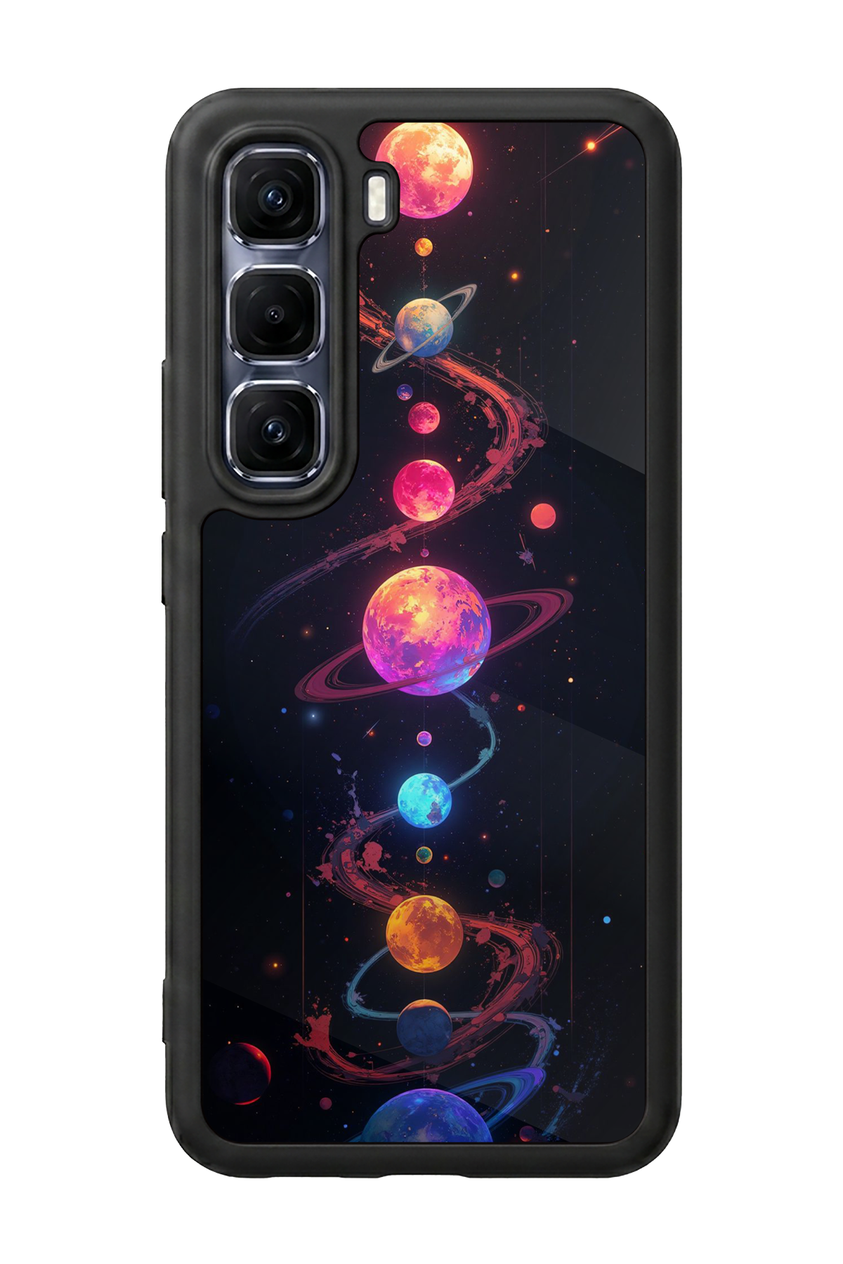 Infinix Hot 60 Pro Plus Uyumlu Uzay Tasarımlı Glossy Premium Kılıf