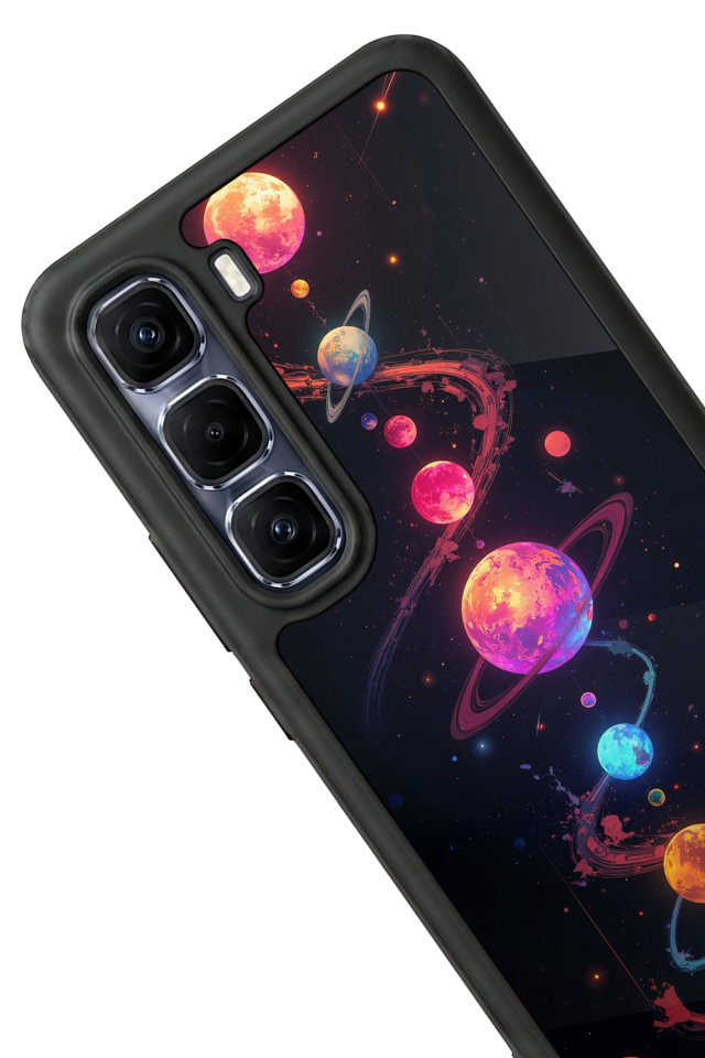 Infinix Hot 60 Pro Plus Uyumlu Uzay Tasarımlı Glossy Premium Kılıf