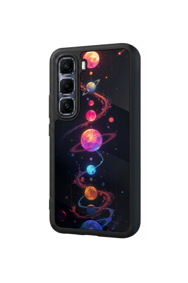 Infinix Hot 60 Pro Plus Uyumlu Uzay Tasarımlı Glossy Premium Kılıf