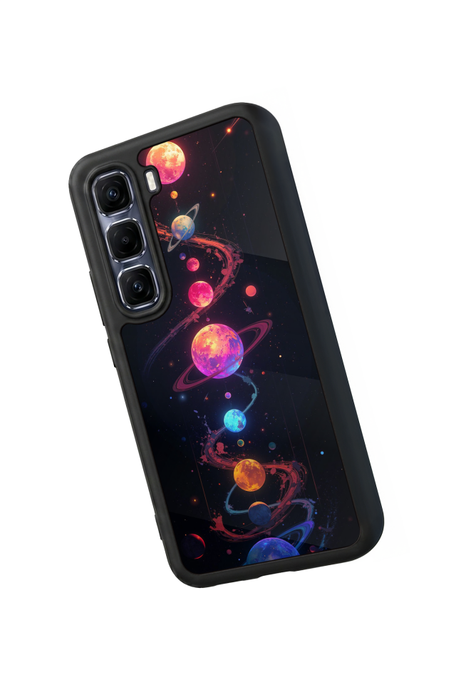 Infinix Hot 60 Pro Plus Uyumlu Uzay Tasarımlı Glossy Premium Kılıf