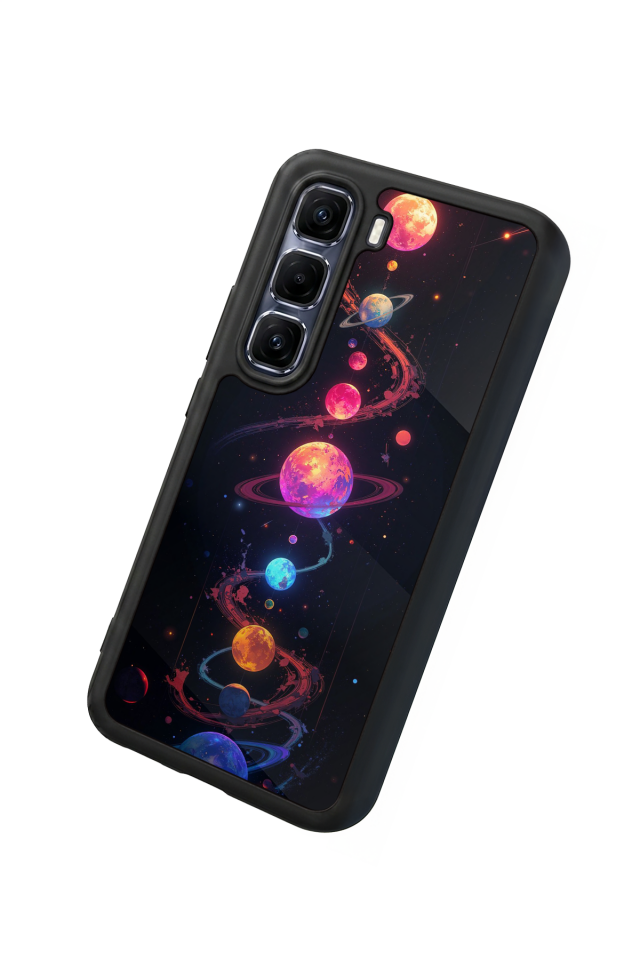 Infinix Hot 60 Pro Plus Uyumlu Uzay Tasarımlı Glossy Premium Kılıf
