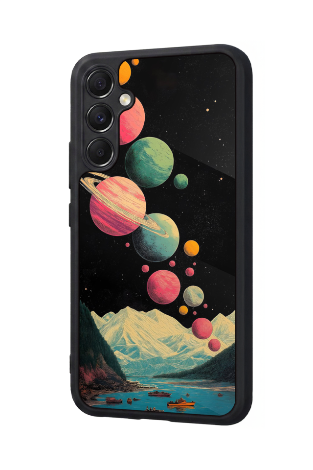 Samsung Galaxy A34 Uyumlu Uzay Tasarımlı Glossy Premium Kılıf