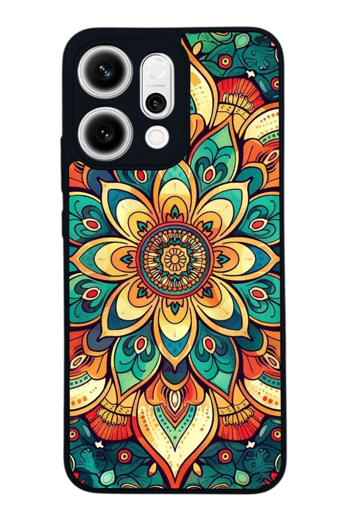 Oppo Reno 14 Uyumlu Mandala Tasarımlı Glossy Premium Kılıf
