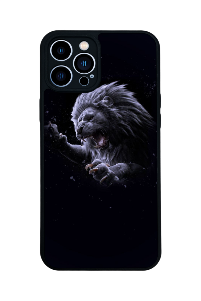 iPhone 12 Pro Max Uyumlu Aslan Tasarımlı Glossy Premium Kılıf