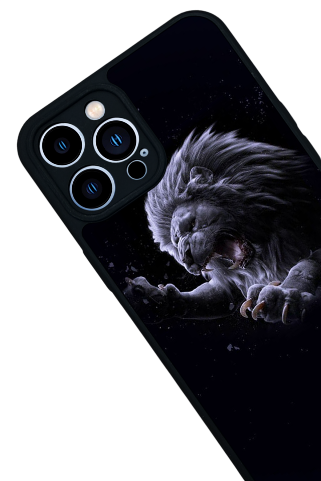 iPhone 12 Pro Max Uyumlu Aslan Tasarımlı Glossy Premium Kılıf