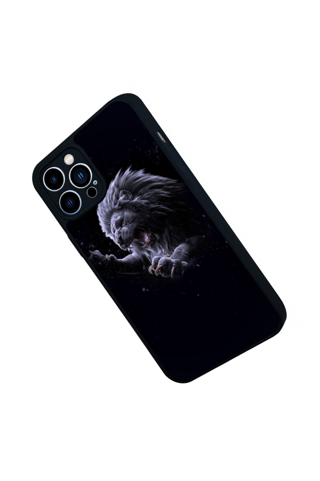 iPhone 12 Pro Max Uyumlu Aslan Tasarımlı Glossy Premium Kılıf