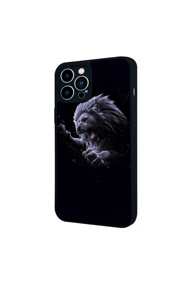 iPhone 12 Pro Max Uyumlu Aslan Tasarımlı Glossy Premium Kılıf