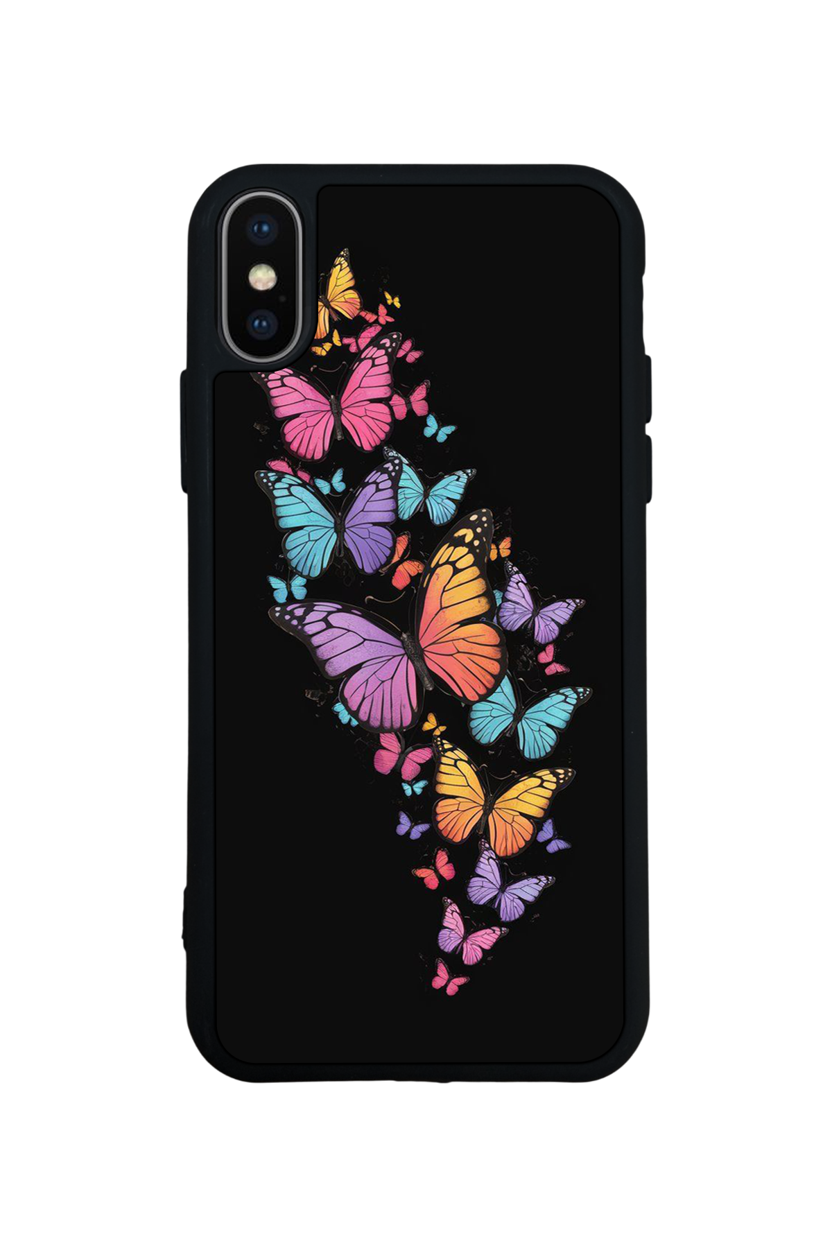 iPhone X/ XS Uyumlu Kelebek Tasarımlı Glossy Premium Kılıf