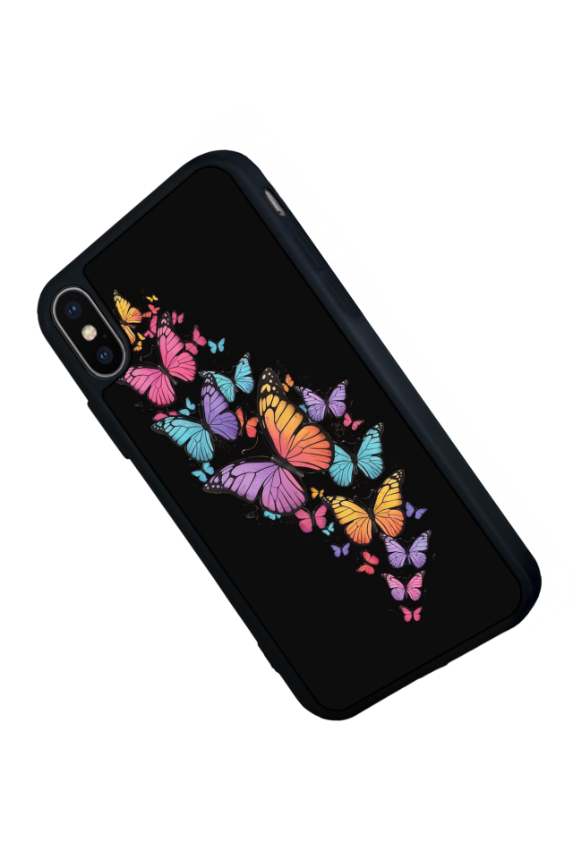 iPhone X/ XS Uyumlu Kelebek Tasarımlı Glossy Premium Kılıf