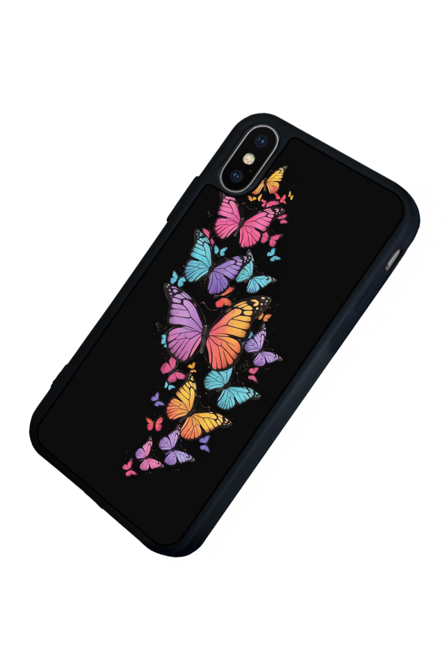 iPhone X/ XS Uyumlu Kelebek Tasarımlı Glossy Premium Kılıf