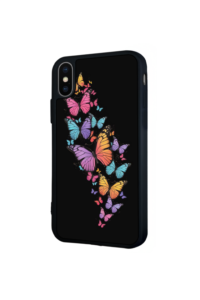 iPhone X/ XS Uyumlu Kelebek Tasarımlı Glossy Premium Kılıf