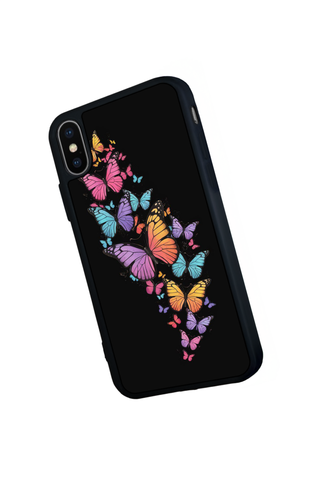 iPhone X/ XS Uyumlu Kelebek Tasarımlı Glossy Premium Kılıf