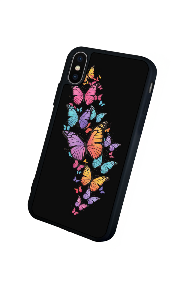 iPhone X/ XS Uyumlu Kelebek Tasarımlı Glossy Premium Kılıf
