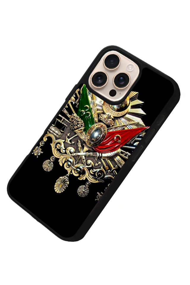 iPhone 14 Pro Uyumlu OsmanliTugrasi Tasarımlı Glossy Premium Kılıf