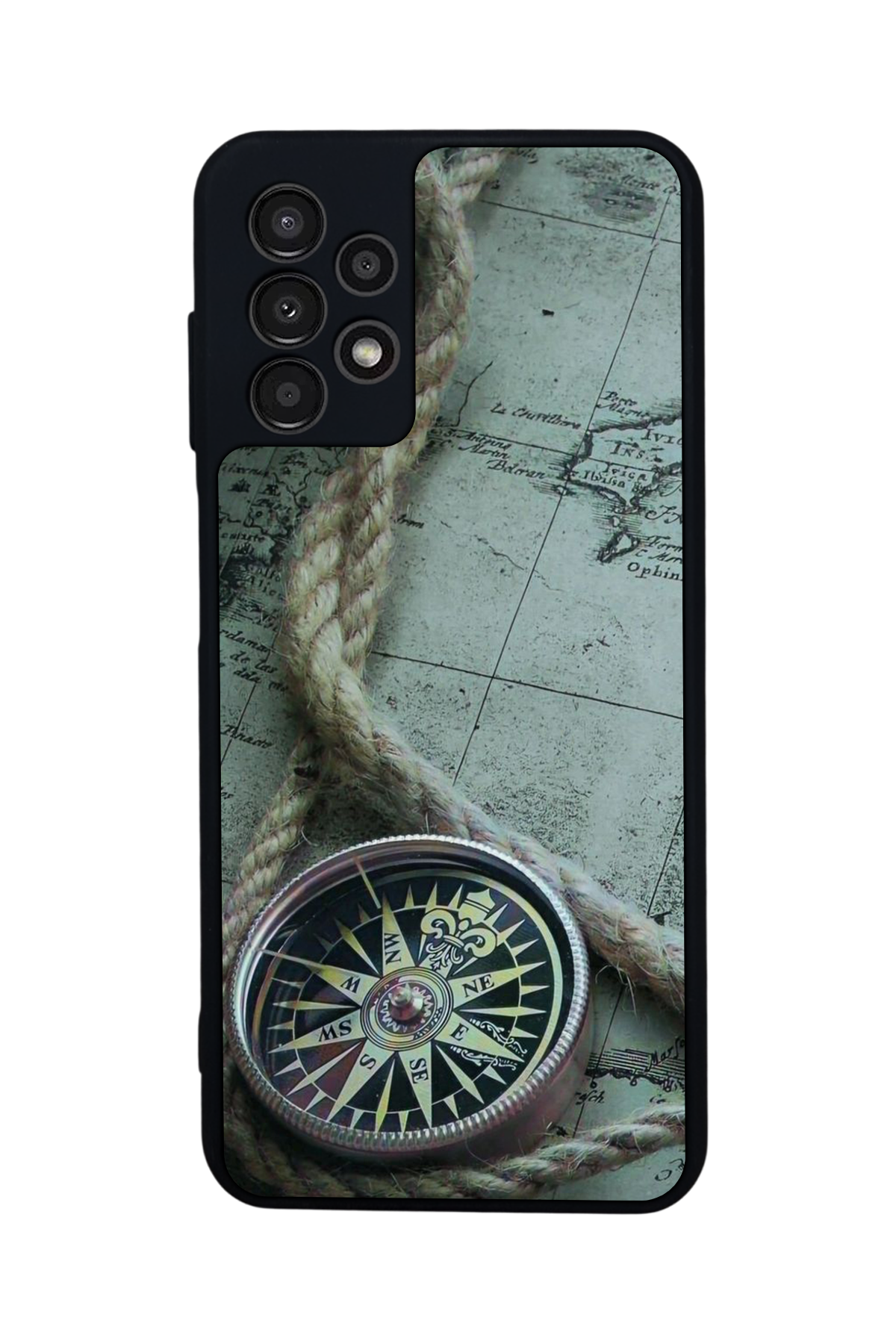 Samsung Galaxy A23 Uyumlu Pusula Tasarımlı Glossy Premium Kılıf