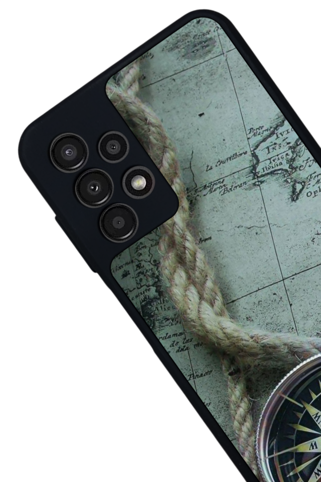 Samsung Galaxy A23 Uyumlu Pusula Tasarımlı Glossy Premium Kılıf