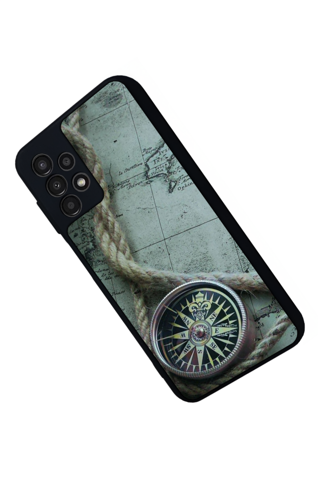 Samsung Galaxy A23 Uyumlu Pusula Tasarımlı Glossy Premium Kılıf