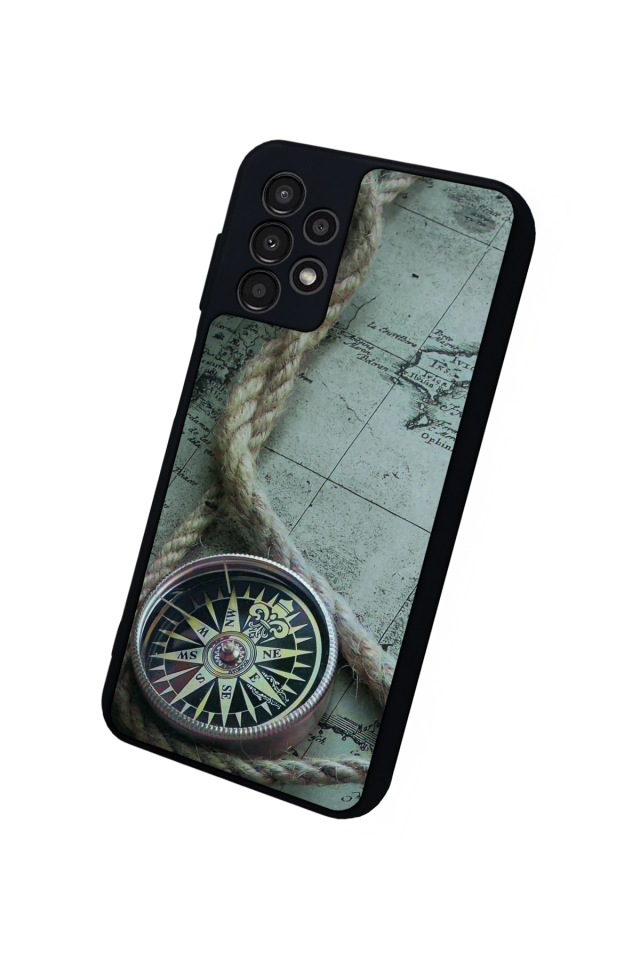 Samsung Galaxy A23 Uyumlu Pusula Tasarımlı Glossy Premium Kılıf