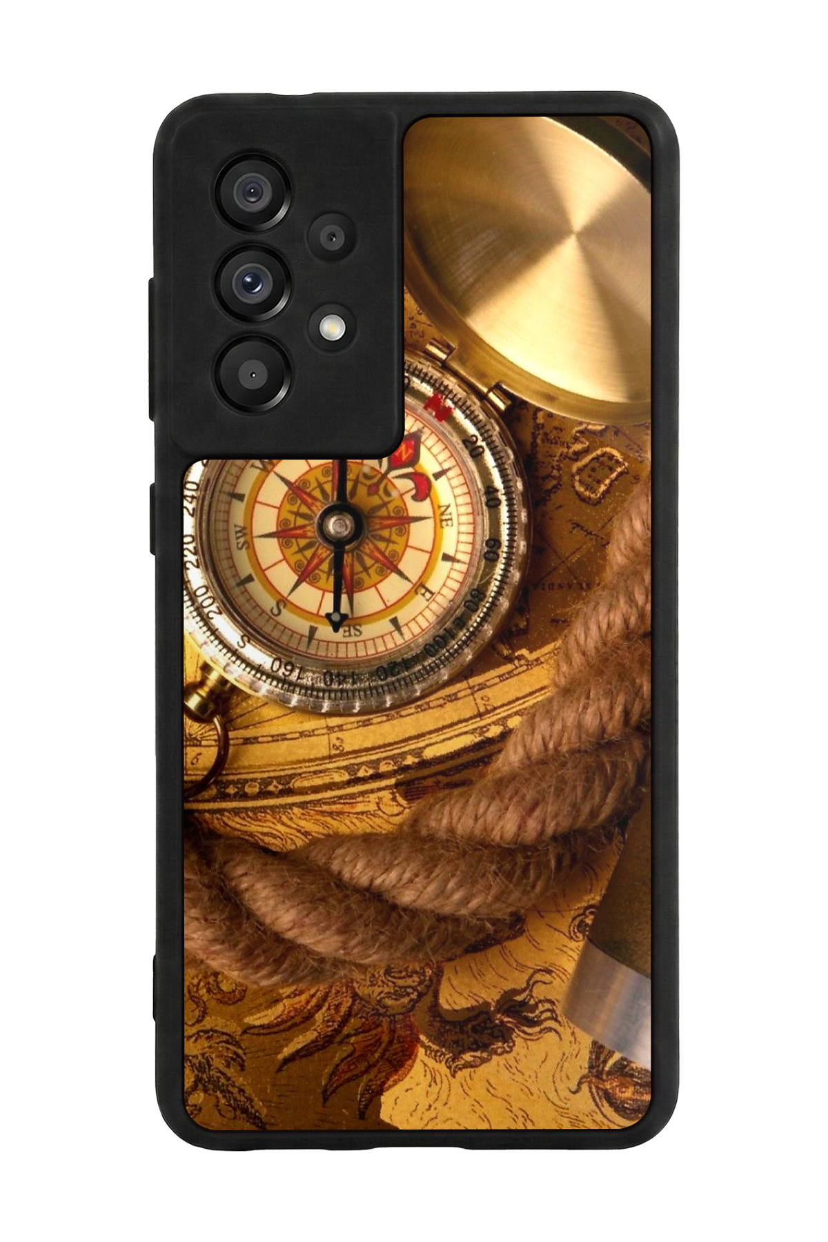 Samsung Galaxy A73 Uyumlu Pusula Tasarımlı Glossy Premium Kılıf