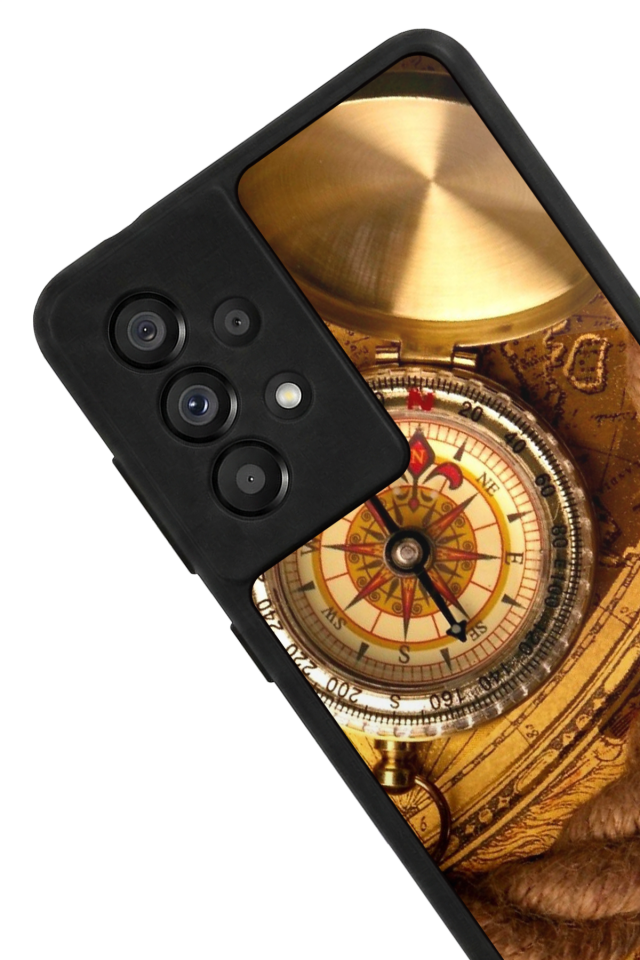 Samsung Galaxy A73 Uyumlu Pusula Tasarımlı Glossy Premium Kılıf
