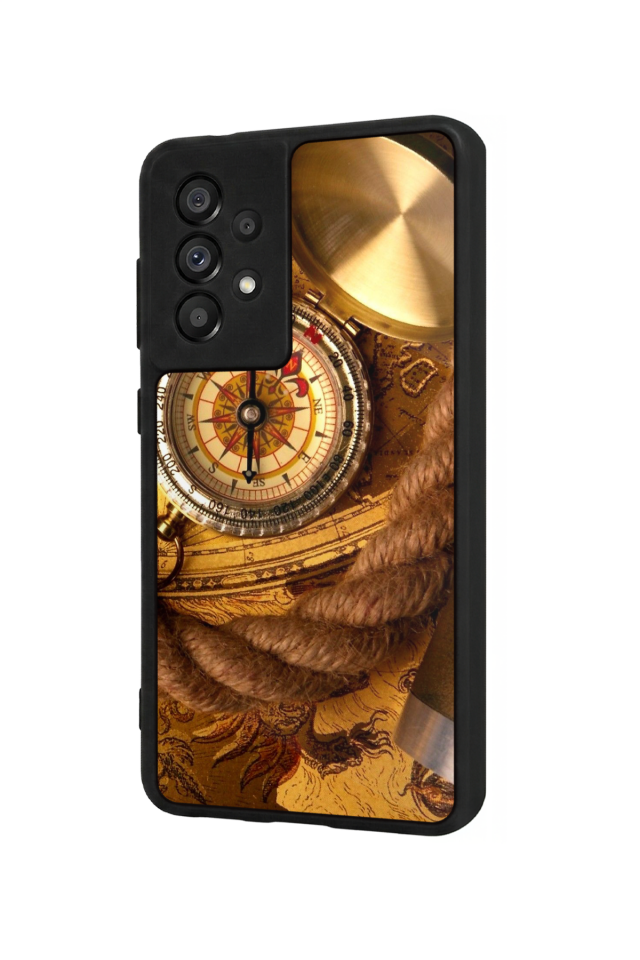 Samsung Galaxy A73 Uyumlu Pusula Tasarımlı Glossy Premium Kılıf