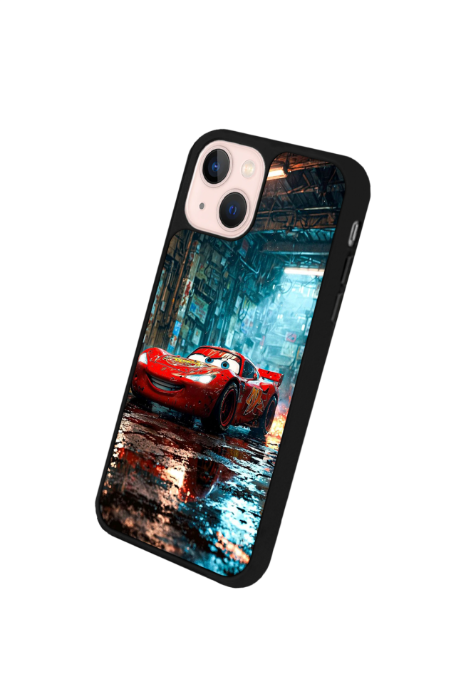 iPhone 15 Uyumlu Şimsek McQueen Tasarımlı Glossy Premium Kılıf
