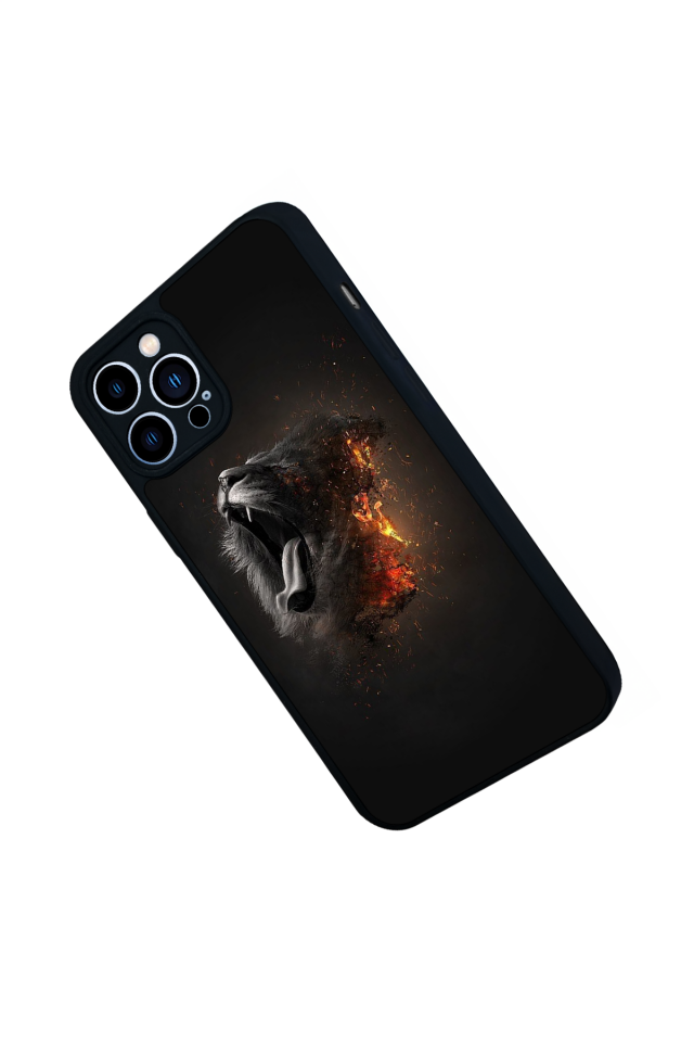iPhone 12 Pro Max Uyumlu Aslan Tasarımlı Glossy Premium Kılıf
