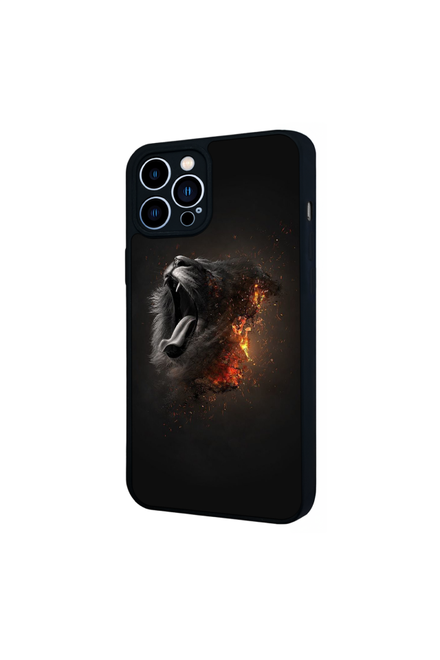 iPhone 12 Pro Max Uyumlu Aslan Tasarımlı Glossy Premium Kılıf
