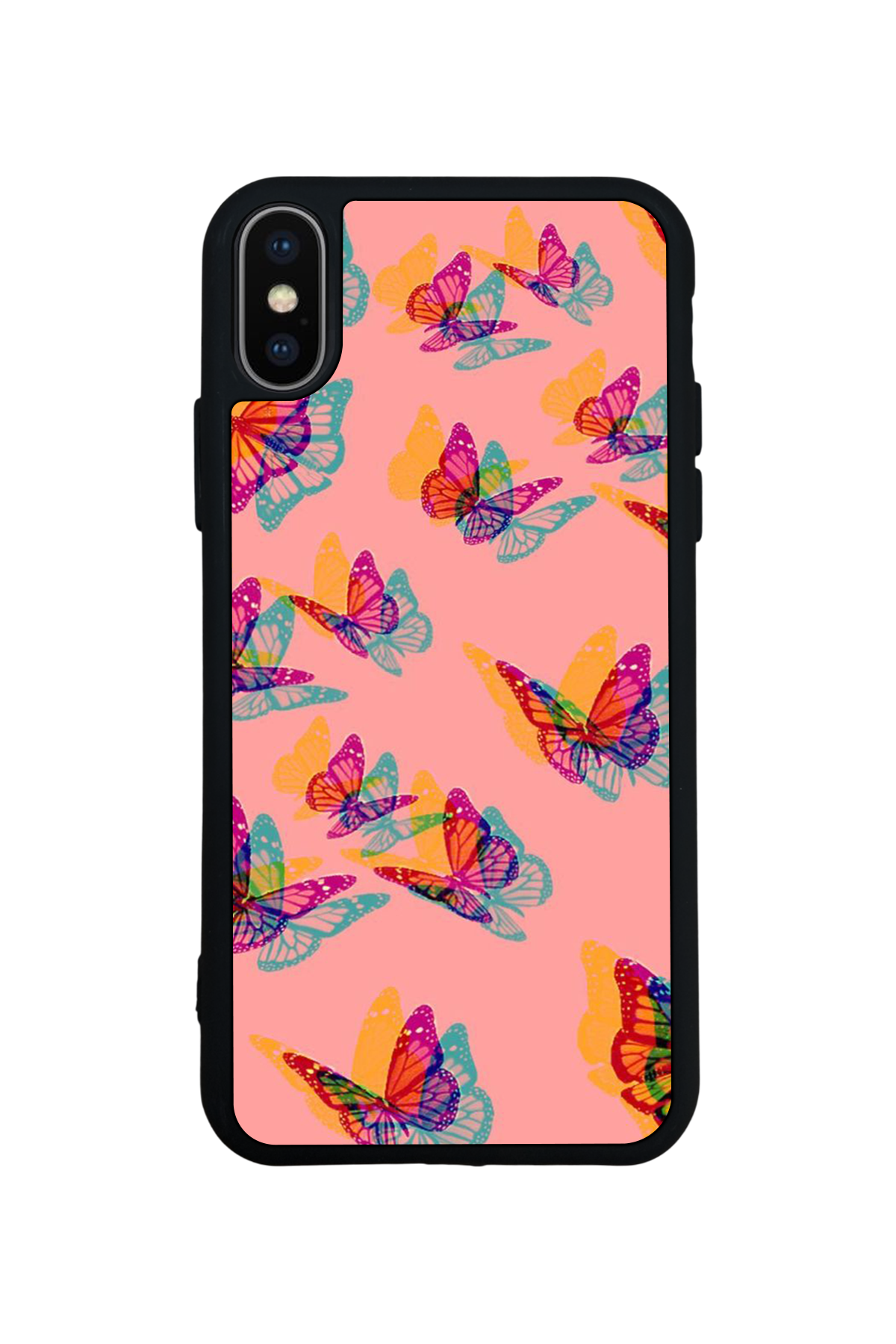 iPhone X/ XS Uyumlu Kelebek Tasarımlı Glossy Premium Kılıf