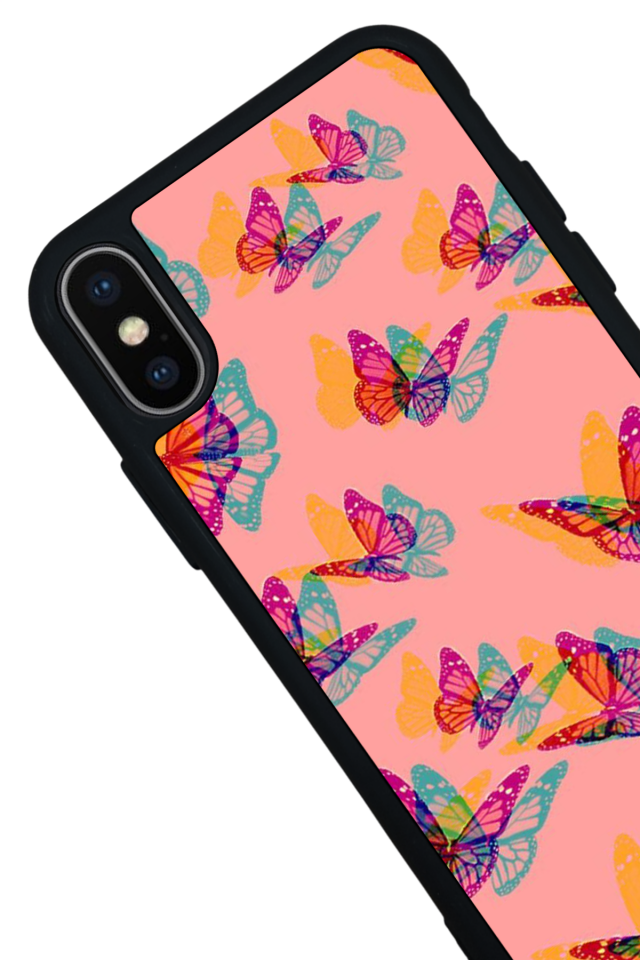 iPhone X/ XS Uyumlu Kelebek Tasarımlı Glossy Premium Kılıf