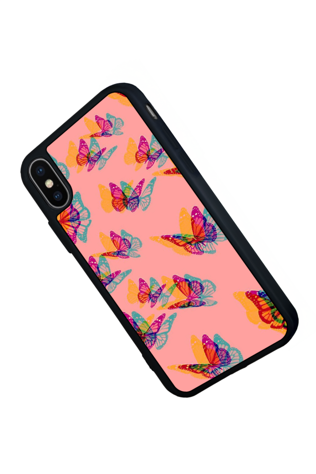 iPhone X/ XS Uyumlu Kelebek Tasarımlı Glossy Premium Kılıf